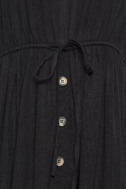 LIMITED COLLECTION - Aangerimpelde Maxi-jurk Met Knopen In Zwart -NAOMI Kleding Winkel 44b34cf0 7d3f 40 215680 Z