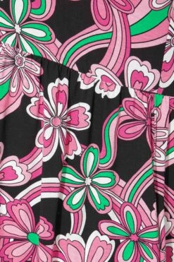 BUMP IT UP MATERNITY - Jurk Met Jaren 70 Print In Zwart En Roze -NAOMI Kleding Winkel 45e59417 085a 49 158365 Z