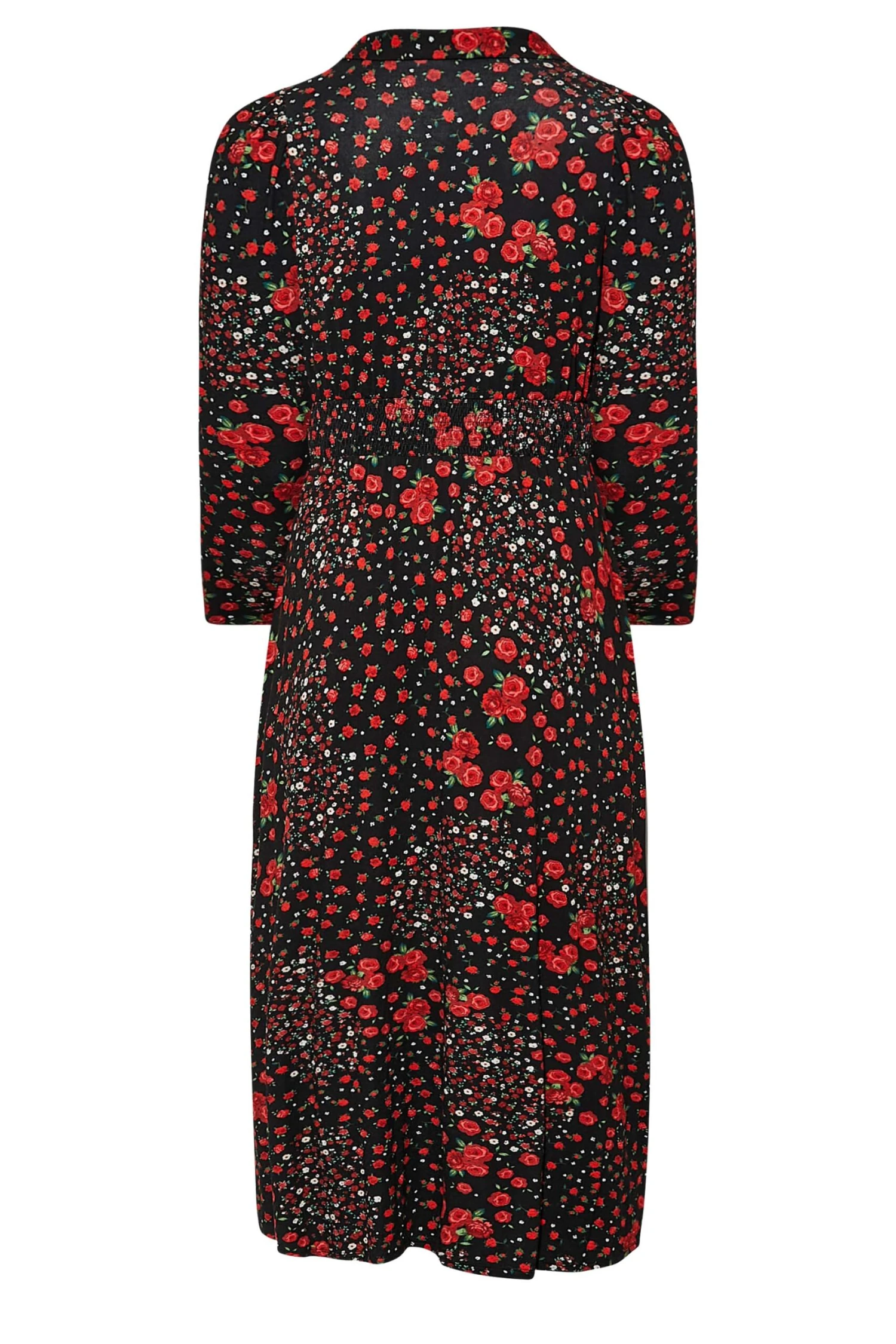 YOURS LONDON - Maxi-jurk Met Bloemenprint & Elastische Taille In Zwart En Rood 8 YOURS LONDON - Maxi-jurk Met Bloemenprint & Elastische Taille In Zwart En Rood - Afbeelding 6