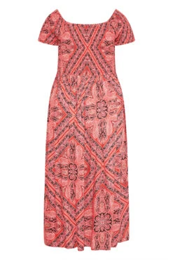 Midaxi-jurk Met Bardot-hals En Paisley Print In Roze -NAOMI Kleding Winkel 4834cd0b 5822 47 137106 Y