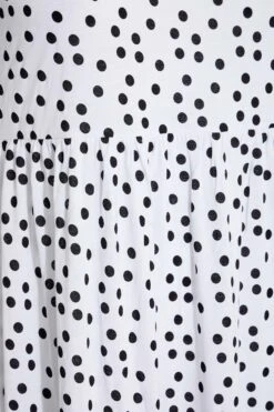 Aangerimpelde Midaxi-jurk Met Stippenprint & Pofmouwen In Wit -NAOMI Kleding Winkel 4b077846 f239 4c 137201 Z