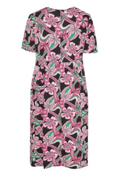 BUMP IT UP MATERNITY - Jurk Met Jaren 70 Print In Zwart En Roze -NAOMI Kleding Winkel 4b5ebb88 98d9 41 158365 Y