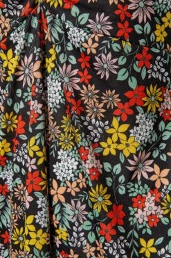 LIMITED COLLECTION - Midi-jurk Met Bloemetjesprint & Lange Mouwen In Zwart -NAOMI Kleding Winkel 501f01d5 2d22 44 215210 Z