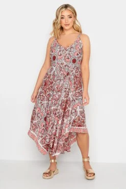 YOURS - Asymmetrische Midi-jurk Met Paisley Print In Rood