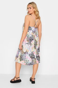 LIMITED COLLECTION - Midi-jurk Met Gemengde Print, Ringdetail En Cami-bandjes In Roze -NAOMI Kleding Winkel 52955419 a3a9 48 215708 C