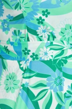 YOURS LONDON - Maxi-jurk Met Retro Bloemenprint & Blote Schouders In Blauw En Groen -NAOMI Kleding Winkel 5332d1dc 5a7f 49 161788 Z