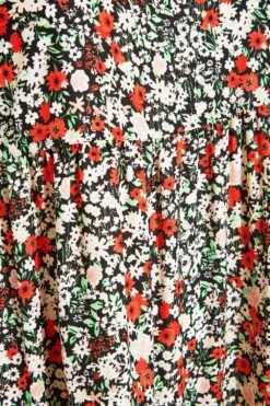 LIMITED COLLECTION - Curve Gelaagde Midaxi-jurk Met Bloemetjesprint In Zwart -NAOMI Kleding Winkel 53569c9a 2bd3 42 217011 S