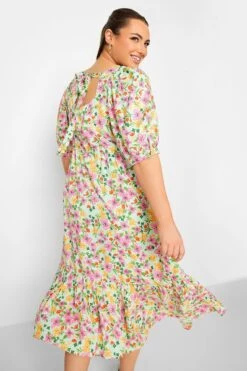 LIMITED COLLECTION - Midaxi-jurk Met Bloemen & Open Achterkant Met Strikdetail In Mintgroen -NAOMI Kleding Winkel 5401dcc0 a556 4c 214394 D