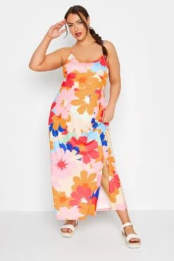 LIMITED COLLECTION - Maxi-jurk Met Bloemmotief & Cami-bandjes In Roze