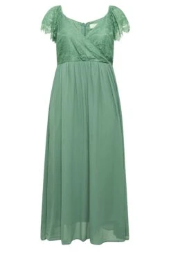 YOURS LONDON - Maxi-jurk Met Omslag & Kant In Groen 11 YOURS LONDON - Maxi-jurk Met Omslag & Kant In Groen -NAOMI Kleding Winkel 572366a3 2bd3 4e 161895 X