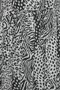 YOURS - Aangerimpelde Midaxi-jurk Met Gemengde Dierenprint In Grijs -NAOMI Kleding Winkel 59048f52 dcaf 46 137562 Z