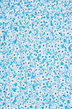 YOURS - Jurk Met Bloemmotief, Smokwerk En Bardothals In Blauw -NAOMI Kleding Winkel 5960179e 82ad 44 137331 Z