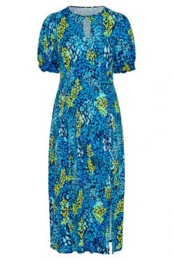YOURS LONDON - Maxi-jurk Met Dierenprint & Uitsnijding In Blauw -NAOMI Kleding Winkel 5a4c88ac 87d0 47 161591 X