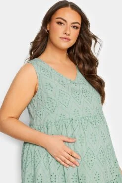 BUMP IT UP MATERNITY - Gelaagde Midi-jurk Van Broderie In Saliegroen 10 BUMP IT UP MATERNITY - Gelaagde Midi-jurk Van Broderie In Saliegroen -NAOMI Kleding Winkel 5afd3fff b12c 4c 158398 D