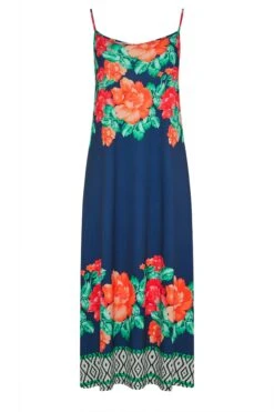Maxi-jurk Met Bloemenprint & Cami-bandjes In Donkerblauw -NAOMI Kleding Winkel 5bde3dd7 b614 42 300981 X