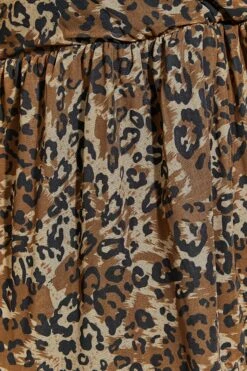 Mesh-jurk Met Wikkelstijl & Luipaardprint In Bruin -NAOMI Kleding Winkel 5c64d1bc b5d2 4d 300314 Z