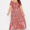 Midaxi-jurk Met Bardot-hals En Paisley Print In Roze -NAOMI Kleding Winkel 5ddb41df d9d2 4d 137106 A