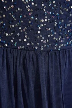 LUXE - Maxi-jurk Met Bardot-hals & Versiering In Blauw -NAOMI Kleding Winkel 5f7e054f 899b 4f 161203 Z