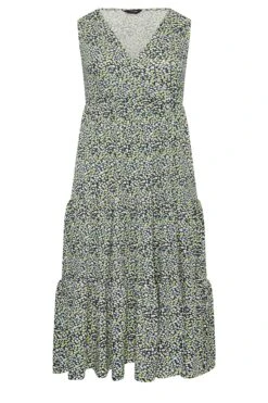 YOURS - Mouwloze Midaxi-jurk Met Bloemmotief In Blauw/geel -NAOMI Kleding Winkel 5f9f93f1 d14f 4e 301897 X