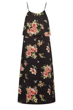 YOURS LONDON - Maxi-jurk Met Bloemmotief En Overlay In Zwart -NAOMI Kleding Winkel 61e02807 eb02 43 161942 Y