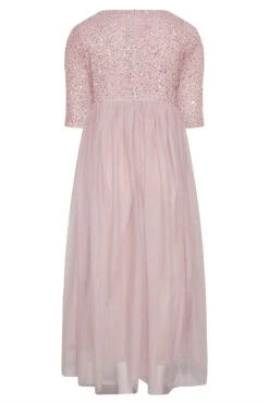 LUXE - Maxi-jurk Met Lovertjes In Roze 13 LUXE - Maxi-jurk Met Lovertjes In Roze -NAOMI Kleding Winkel 67eab7a8 ff37 49 161157 BK