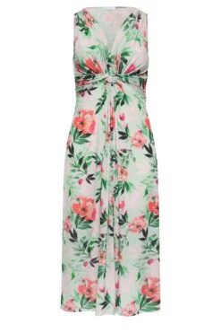 YOURS LONDON - Mouwloze Maxi-jurk Met Bloemmotief & Knoopdetail In Groen -NAOMI Kleding Winkel 67f30ece fd7c 44 161241 X