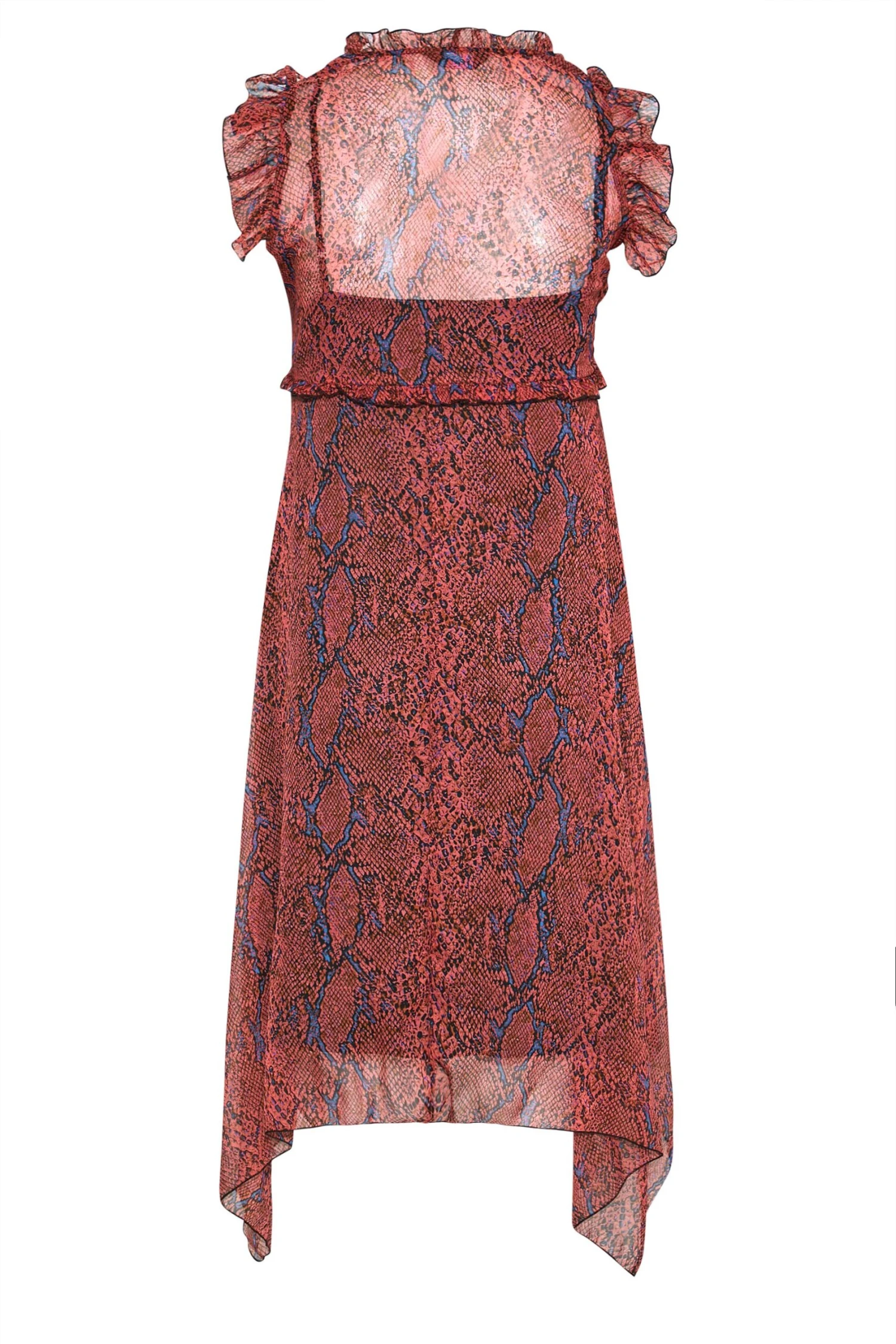 Mouwloze Jurk Met Slangenprint & Asymmetrische Zoom In Rood 8 Mouwloze Jurk Met Slangenprint & Asymmetrische Zoom In Rood - Afbeelding 6