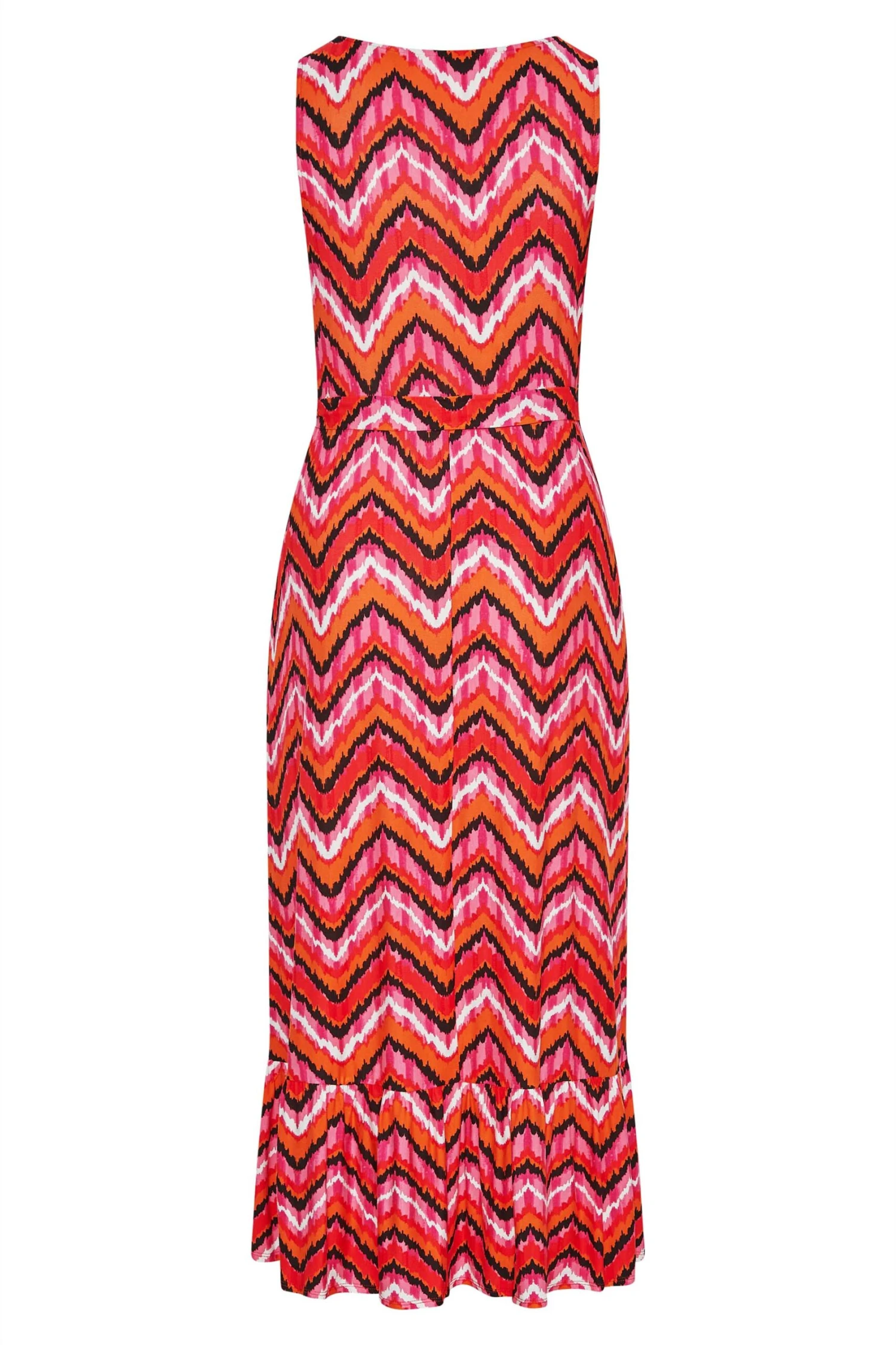 YOURS LONDON - Mouwloze Maxi-jurk Met Geo-print In Oranje 8 YOURS LONDON - Mouwloze Maxi-jurk Met Geo-print In Oranje - Afbeelding 6