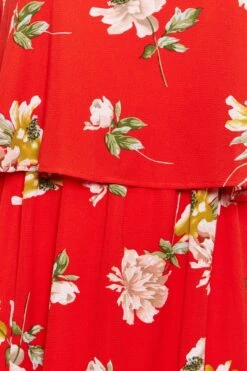 YOURS LONDON - Maxi-jurk Met Bloemmotief En Overlay In Rood -NAOMI Kleding Winkel 692b5b67 7554 41 161944 Z