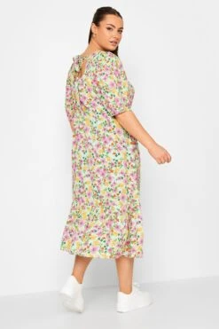 LIMITED COLLECTION - Midaxi-jurk Met Bloemen & Open Achterkant Met Strikdetail In Mintgroen -NAOMI Kleding Winkel 6a36e3fb 2a94 40 214394 C