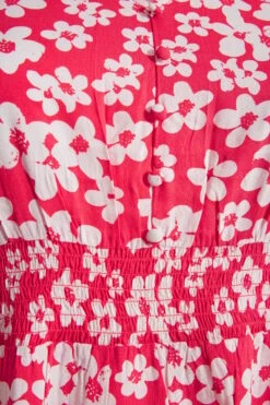 LIMITED COLLECTION - Curve Jurk Met Bloemen & Asymmetrische Zoom In Rood -NAOMI Kleding Winkel 6acb1045 cc89 42 214395 Z