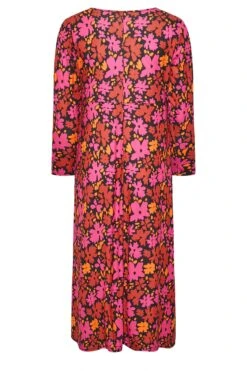 LIMITED COLLECTION - Maxi-jurk Met Bloemen, Vierkante Hals & Lange Mouwen In Rood -NAOMI Kleding Winkel 6c14ac41 3a8b 47 214987 y