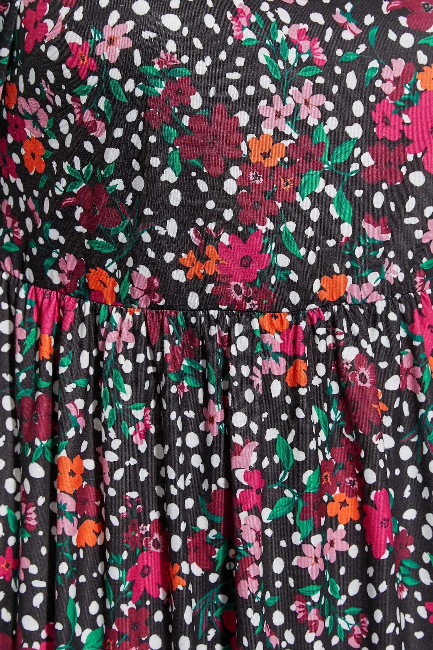 LIMITED COLLECTION - Midi-jurk Met Gemengde Print In Zwart 6 LIMITED COLLECTION - Midi-jurk Met Gemengde Print In Zwart - Afbeelding 4