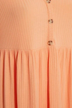 LIMITED COLLECTION - Geribbelde Midi-jurk Met Peplum In Lichtoranje -NAOMI Kleding Winkel 6cc97703 3d42 4d 214631 Z