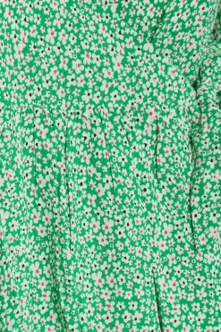 LIMITED COLLECTION - Curve Midi-jurk Met Bloemetjes & Korte Mouwen In Groen -NAOMI Kleding Winkel 6cdc8326 1c44 4e 214397 Z