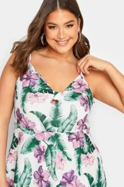 YOURS LONDON - Cami-jurk Met Tropische Print & Strikdetail In Wit/paars 11 YOURS LONDON - Cami-jurk Met Tropische Print & Strikdetail In Wit/paars -NAOMI Kleding Winkel 6dca4c56 c94f 4f 162197 E