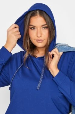 YOURS - Hoodie-jurk Met Zakken In Kobaltblauw -NAOMI Kleding Winkel 6dcbcc95 4c84 44 301729 D