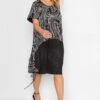 YOURS - Jurk Met Marmerprint & Mesh-paneel In Zwart -NAOMI Kleding Winkel 6f24a23d ac20 40 301197 B
