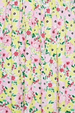 YOURS - Maxi-jurk Met Bloemmotief, Smokwerk En Bardothals In Wit -NAOMI Kleding Winkel 71de845b 9ce5 4f 137342 Z