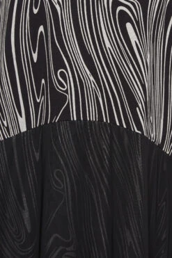 YOURS - Jurk Met Marmerprint & Mesh-paneel In Zwart -NAOMI Kleding Winkel 72363a01 fe7c 4f 301197 Z