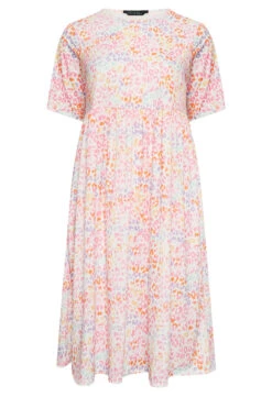 LIMITED COLLECTION - Aangerimpelde Midaxi-jurk Met Dierenprint In Wit/oranje -NAOMI Kleding Winkel 73053e77 e549 4d 215706 X