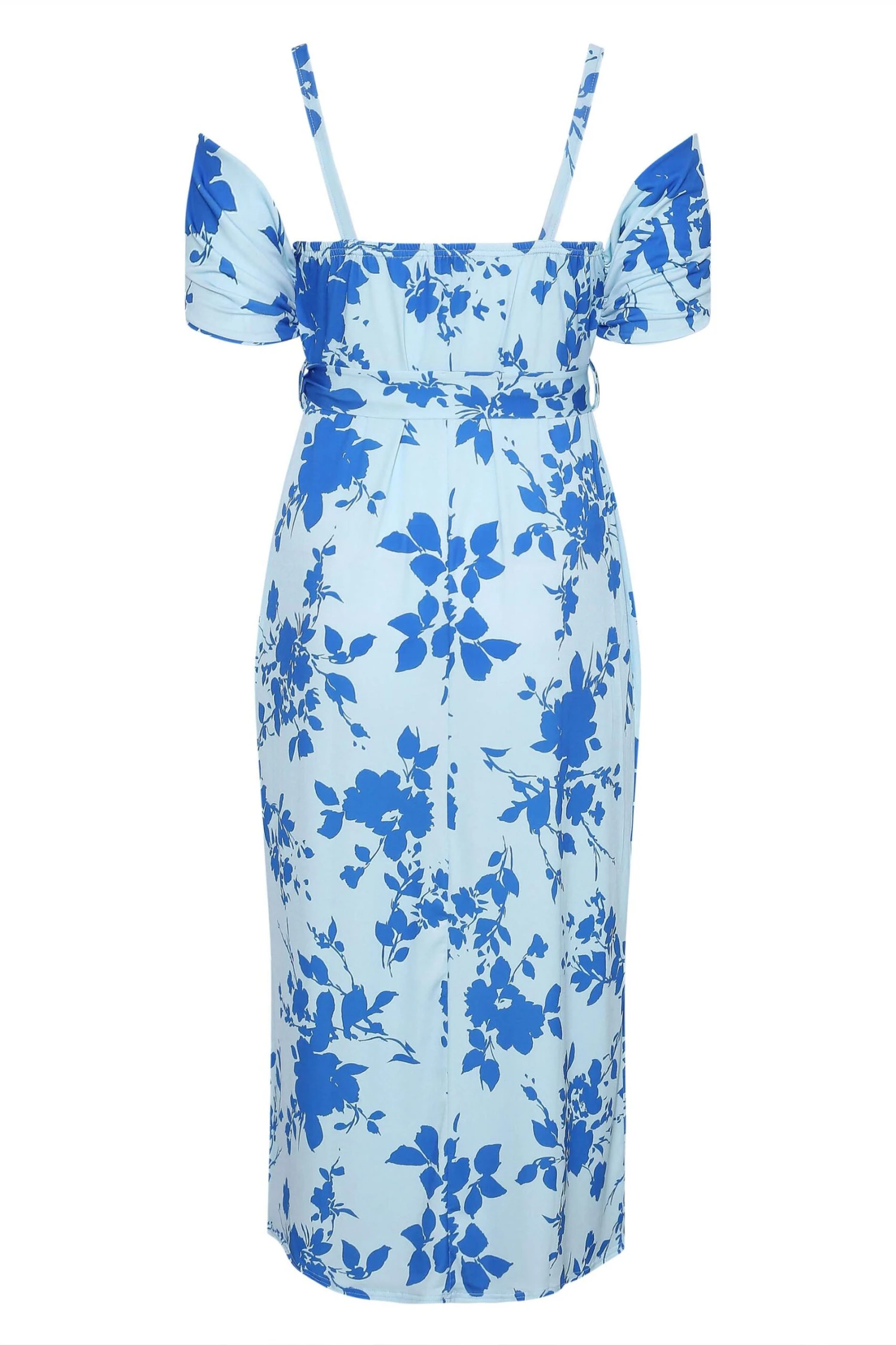 YOURS LONDON - Maxi-jurk Met Bloemenprint & Blote Schouders In Blauw 8 YOURS LONDON - Maxi-jurk Met Bloemenprint & Blote Schouders In Blauw - Afbeelding 6