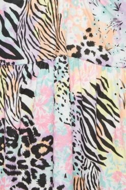 LIMITED COLLECTION - Midi-jurk Met Gemengde Print, Ringdetail En Cami-bandjes In Roze -NAOMI Kleding Winkel 76cab1f2 57ce 48 215708 Z