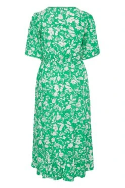 Midi-jurk Met Bloemenprint & Lange Achterkant In Groen -NAOMI Kleding Winkel 76d8e4b4 7059 49 137119 Y