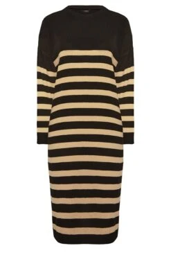 Midaxi Trui-jurk Met Strepen In Zwart & Beige 12 Midaxi Trui-jurk Met Strepen In Zwart & Beige -NAOMI Kleding Winkel 775e8104 b3e9 47 192787 X