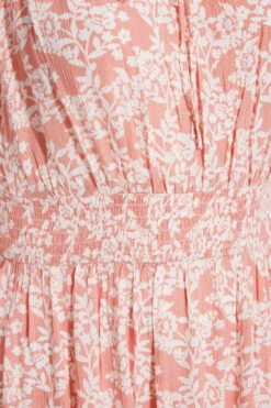 Maxi-jurk Met Bloemenprint, Elastische Taille & Bardot-hals In Roze -NAOMI Kleding Winkel 7dcecf93 1762 43 137115 Z