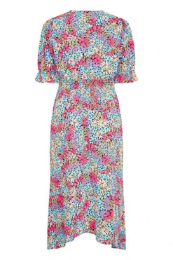 LIMITED COLLECTION - Curve Midi-jurk Met Bloemen & Asymmetrische Zoom In Multi -NAOMI Kleding Winkel 7f12451c a57c 41 214367 BK
