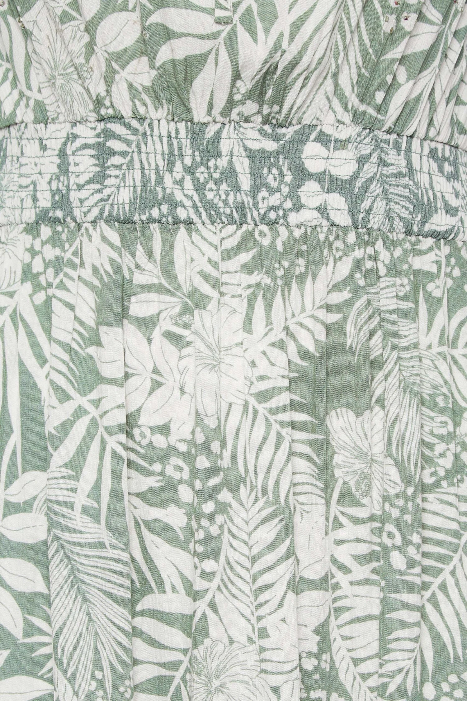 Maxi-jurk Met Bloemenprint, Elastische Taille & Bardot-hals In Groen 5 Maxi-jurk Met Bloemenprint, Elastische Taille & Bardot-hals In Groen - Afbeelding 4