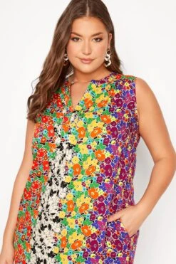 Mouwloze Jurk Met Bloemenprint & Zakken In Groen & Paars -NAOMI Kleding Winkel 8471b2e2 fd5f 4d 173849 D