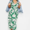 YOURS - Maxi-jurk Met Tropisch Bloemmotief & Korte Mouwen In Groen -NAOMI Kleding Winkel 86e7ff15 4cc4 48 301600 B
